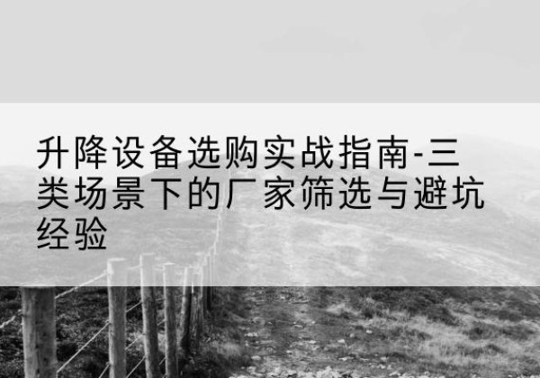 荥阳移动式升降机厂家推荐-升降设备选购实战指南-三类场景下的厂家筛选与避坑经验