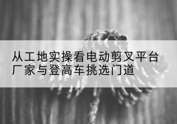 荥阳电动剪叉升降平台厂家-从工地实操看电动剪叉平台厂家与登高车挑选门道